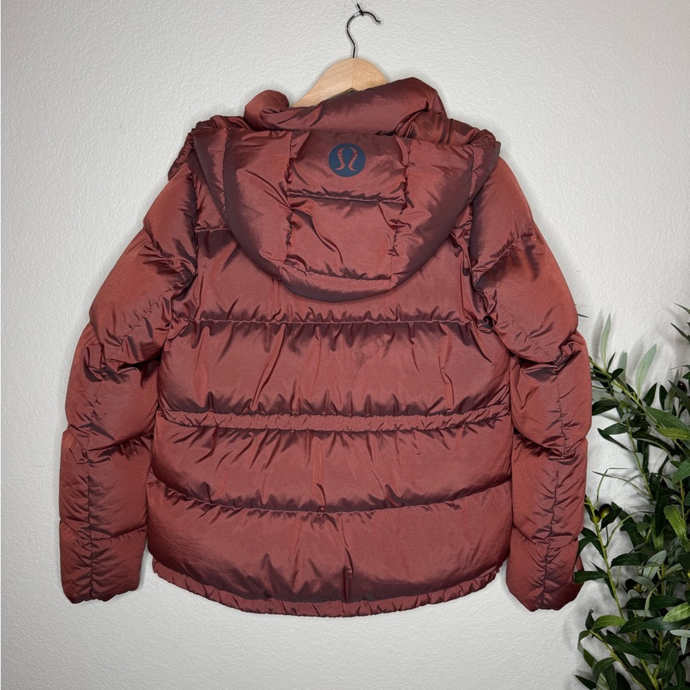 Lululemon Goose Down Hooded Puffer Jacket Sz 4 Rose Bronze Winter Packable Coat - Picture 6 of 7
